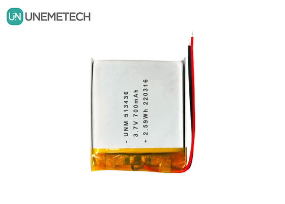 3.7V 700mAh 513436 باتری پلیمر لیتیوم یون قابل شارژ برای ردیاب های GPS