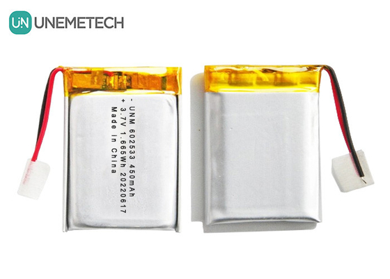 شارژ مجدد 3.7V 450mAh 602533 باتری لیپو چرخه عمیق برای ساعت های هوشمند