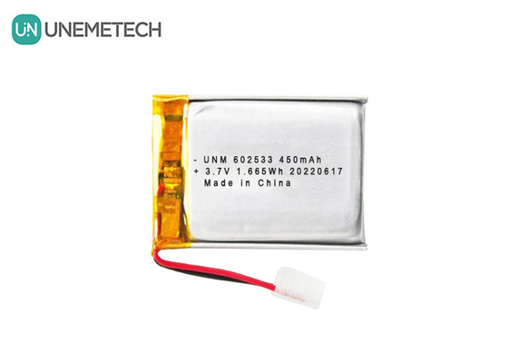 شارژ مجدد 3.7V 450mAh 602533 باتری لیپو چرخه عمیق برای ساعت های هوشمند