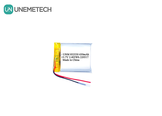 3.7V 650mAh باتری پلیمر لیتیوم یون قابل شارژ 852530 برای هدست ها