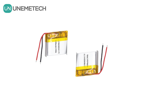 3.7V 200mAh شارژ سریع سلول های باتری لیتیوم یون پلیمر 802018 برای دپیلاتور