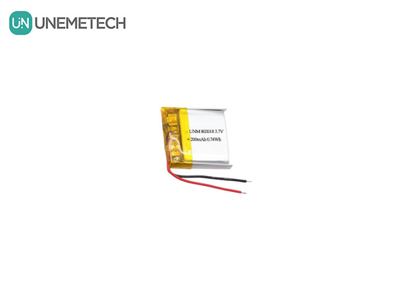 3.7V 200mAh شارژ سریع سلول های باتری لیتیوم یون پلیمر 802018 برای دپیلاتور