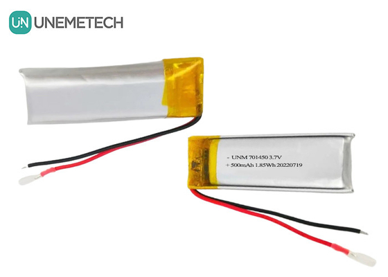 3.7V 500mAh 701450 باتری پلیمر لیتیوم قابل شارژ برای سنسورهای دمایی