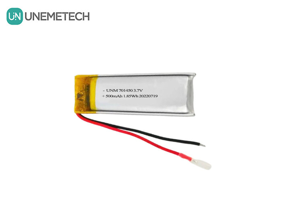 3.7V 500mAh 701450 باتری پلیمر لیتیوم قابل شارژ برای سنسورهای دمایی