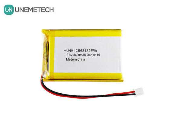 باتری لیپو ولتاژ بالا 103962 3.8V 3400mAh باتری LiHV برای دوربین دیجیتال