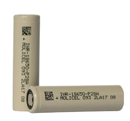 مولیسل INR-18650-P28A 18650 باتری 3.6V 2800mAh با 35A حداکثر جریان تخلیه مداوم