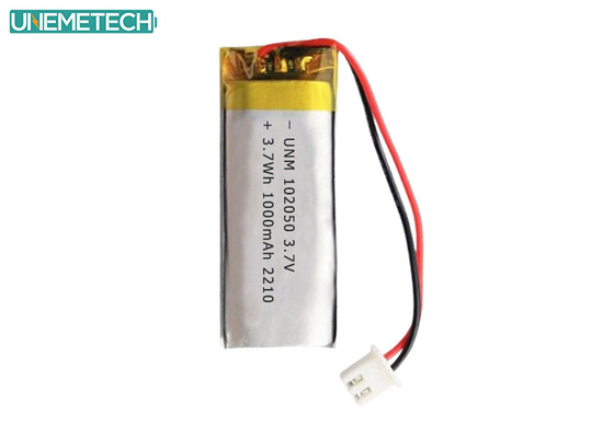 بسته باتری Lipo 102050 3.7V 1000mAh باتری پلیمر لیتیوم با IEC62133 تایید شده
