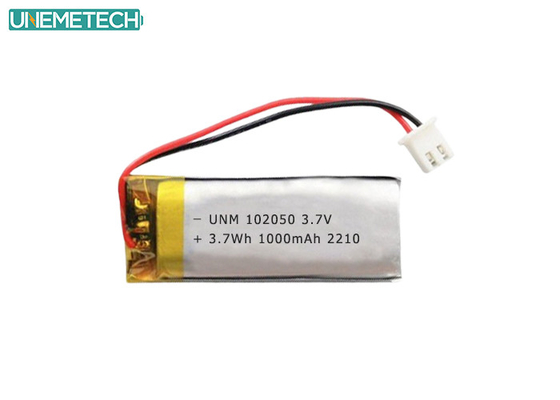 بسته باتری Lipo 102050 3.7V 1000mAh باتری پلیمر لیتیوم با IEC62133 تایید شده