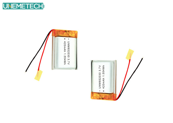 3.7V 420mAh 802030 باتری لیتیوم پلیمر قابل شارژ برای دستگاه های الکترونیکی