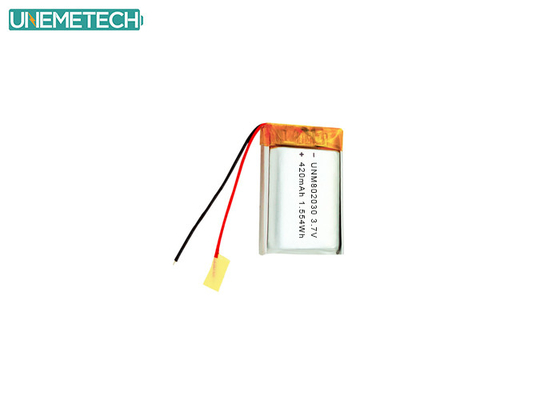 3.7V 420mAh 802030 باتری لیتیوم پلیمر قابل شارژ برای دستگاه های الکترونیکی