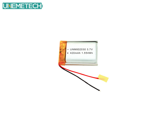 3.7V 420mAh 802030 باتری لیتیوم پلیمر قابل شارژ برای دستگاه های الکترونیکی