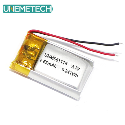 3.7V 65mAh 561118 باتری پلیمر لیتیوم قابل شارژ مجدد برای گوشواره ها
