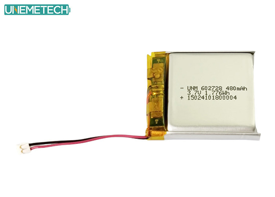 3.7V 480mAh 602728 باتری پلیمر لیتیوم یون قابل شارژ برای ضبط کننده کوچک