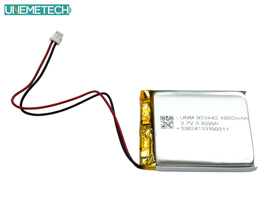 باتری پلیمر لیتیوم سفارشی 3.7V 1600mAh 933442 باتری پلیمر لیتیوم برای محصولات پزشکی