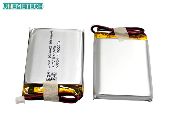 باتری پلیمر لیتیوم سفارشی 3.7V 1600mAh 933442 باتری پلیمر لیتیوم برای محصولات پزشکی