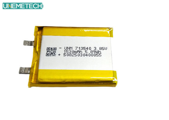 کیفیت 3باتری پلیمر لیتیوم ولتاژ بالا 85 ولت 1530mAh 713540 برای دستگاه های پزشکی کارخانه
