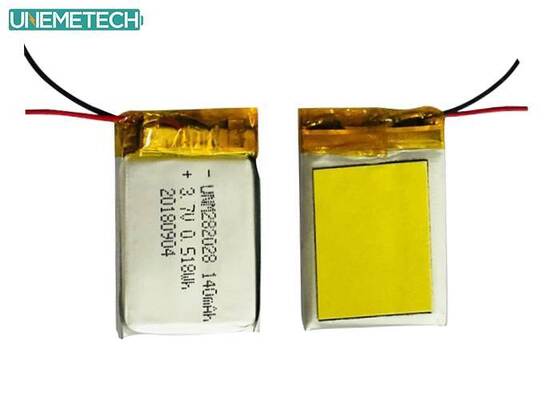 کیفیت باتری لیپو با تخلیه خود کم 282028 / 3.7V باتری پلیمر لیتیوم 140mAh برای دستگاه های پوشیدنی کارخانه