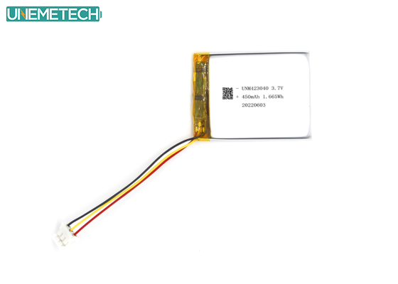 کیفیت 3.7V 450mAh باتری پلیمر لیتیوم یون قابل شارژ 423040 برای محصولات دیجیتال 3C کارخانه