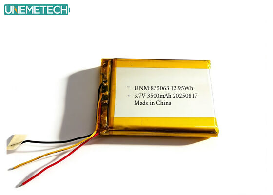 کیفیت 3.7V 3500mAh باتری لیتیوم پلیمر بزرگ سفارشی 835063 برای تجهیزات زیبایی پزشکی کارخانه